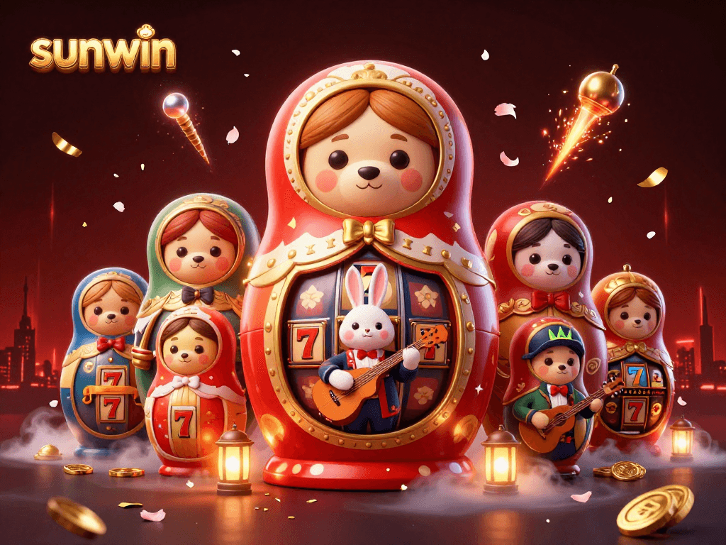 Engage with sunwin's thrilling slots experience featuring lively dynamic characters and vibrant casino elements.
