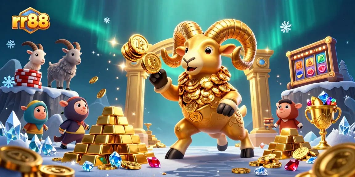 Experience thrilling gaming at rr88 with vibrant treasures and gold in this 3D casino scene.