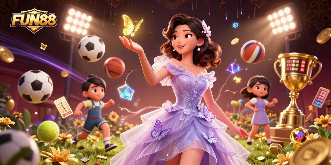 Experience thrilling casino adventures with FUN88 in a vibrant, dynamic 3D illustration.