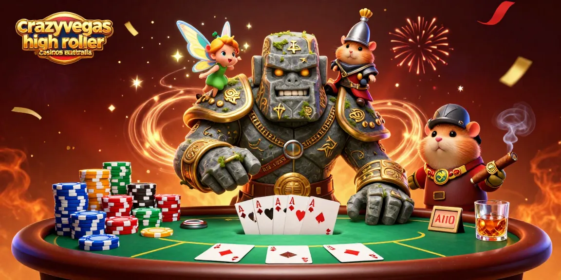 Experience the magic of crazyvegas high roller casinos australia with vibrant 3D characters and dynamic poker elements.