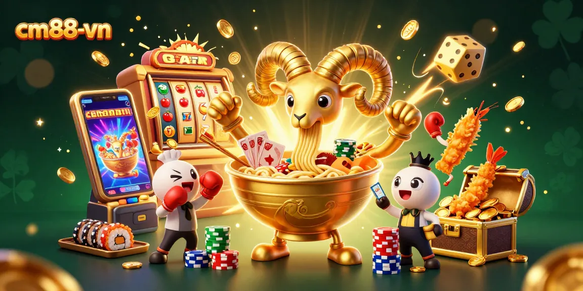 Win big with cm88-vn's vibrant casino scene featuring characters and exciting game elements.