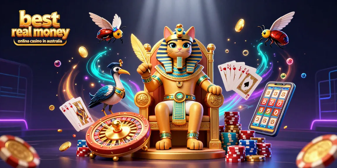 Experience the thrill of playing at the best real money online casino in Australia with vibrant casino visuals.